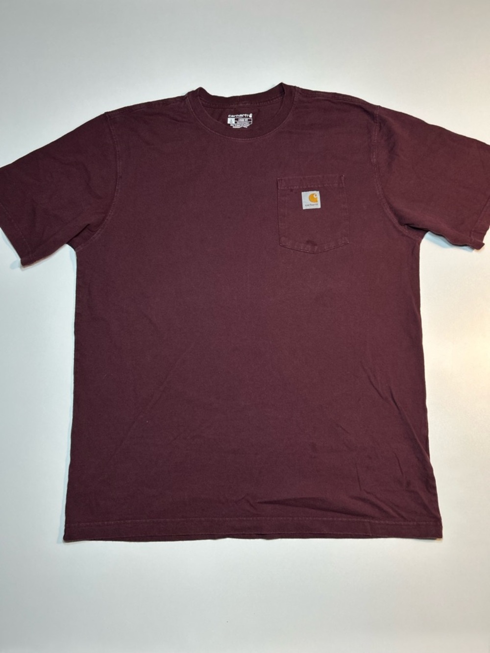 Carhartt K87 Workwear Loose Fit Heavyweight Pocket T-Shirt Maroon Mens